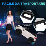 Macchina Elettrica per Bambini 3-6 Anni con Telecomando, Luci LED e Clacson, in PP e Metallo, 110x68x52 cm, Bianco - immagine 7