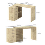 Scrivania Angolare per PC con 3 Cassetti e Ripiani Aperti, in Legno e Metallo, 117x83,5x76 cm, Noce - immagine 3
