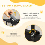 Cancelletto per Cani Estensibile con Fissaggio a Pressione e Chiusura Automatica, 68x76,2 cm, Nero - immagine 4