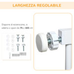 Cancellino per Cani Estensibile a Pressione con Chiusura Automatica per Spazi da 75-103cm, Bianco - immagine 6