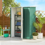 Casetta Porta Attrezzi Capanno in Acciaio Impermeabile 142x84x189cm - immagine 2