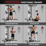 Stazione Fitness per Allenamento Totale con Sbarra per Trazioni e Bilanciere, in Acciaio, 170x139x2 cm, Nero - immagine 4