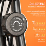 Cyclette Pieghevole con Resistenza Magnetica 8 Livelli, Sensore di Frequenza Cardiaca, Volano 2,5kg, Arancione - immagine 6