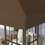 Copertura per Gazebo da Giardino 3x3 m in Tessuto Oxford 6D con Fori di Drenaggio, Marrone - immagine 8