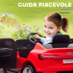 Macchina Elettrica per Bambini 3-5 Anni 12V con Telecomando, Auto con Luci e Musica, Velocità 3-8km/h, Luci e Musica, Rosso | Aosom Italy - immagine 7