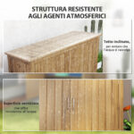 Armadio da Esterno in Legno Porta Attrezzi con 2 Porte e 2 Ripiani, 110x50x85 cm, Marrone - immagine 6