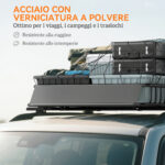 Portapacchi per Auto in Acciaio da 90,7 kg con Deflettori e Guide Laterali, 110,5x99,5x18,5 cm, Nero - immagine 5