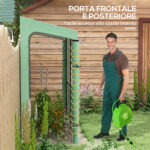Serra da Giardino a Muro con 2 Porte Avvolgibili e Copertura in PE Anti UV, 2x80x2cm, Verde - immagine 5