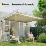 Tettuccio di Ricambio per Pergola Gazebo da Giardino da 3x4 m in Poliestere, Crema - immagine 7