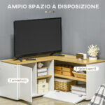Mobile TV a L per TV da 40" con 3 Ripiani Aperti e 2 Armadietti, in Truciolato, 90x90x45 cm - immagine 5