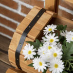 Fioriera da Esterno a Mezza Botte in Legno d'Abete con Design Verticale Rialzato, 45x45x80 cm - immagine 7