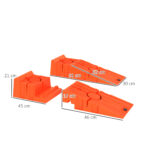 Set 2 Rampe per Auto in Plastica con Carico Massimo 5 Tonnellate, 91x30x21 cm, Arancione - immagine 3