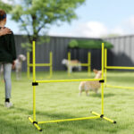 Set 4 Ostacoli Agility Dog per Addestramento Cani ad Altezza Regolabile con Borsa da Trasporto, Giallo - immagine 9