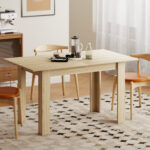 Tavolo Allungabile da Pranzo per 6-8 Persone, 140-180 x 80 cm, Colore Legno - immagine 7