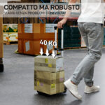 Carrello Portapacchi Pieghevole da 40 kg con 2 Cinghie, Maniglia Telescopica, Alluminio e Plastica, Nero - immagine 4