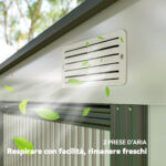 Capanno Attrezzi in Metallo 1,5x2m con Base, Porta Scorrevole e Tetto Inclinato, Bianco - immagine 8