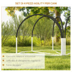 Set Agility Dog 4 Pezzi con 4 Picchetti e Borsa da Trasporto, 89x69x99 cm, Bianco e Nero - immagine 5