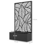 Fioriera Rialzata con Spalliera Decorativa per Rampicanti da Terra e Parete in Metallo, 61x23x113 cm, Nero - immagine 3