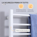Scaldasalviette Elettrico a 8 Barre con Timer e Controllo Temperatura, 50x45x80 cm, Bianco - immagine 7