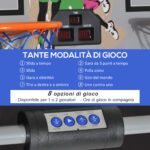 Canestri Basket con Tabellone LED, 4 Palloni e 8 Modalità di Gioco, 205x110x205 cm, Bianco e Nero - immagine 4