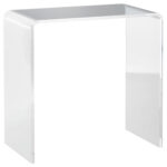 Tavolino da Salotto in Acrilico a U con Bordi Lisci e Angoli Arrotondati, 53,5x30,5x53,5 cm, Trasparente
