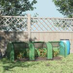 Serra da Giardino a Tunnel in Acciaio e Plastica PP con Porte Avvolgibili, 295x1x80 cm, Verde - immagine 2