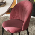 Set 2 Sedie da Pranzo in Velluto Imbottite con Gambe in Metallo, Rosso - immagine 9