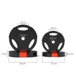 Kit Pesi con 2 Dischi da 10 kg e 2 Dischi da 5 kg in Polipropilene e Sabbia, 3 Fori Inclusi, Ø34x6 cm e Ø27x4,5 cm, Nero - immagine 3