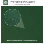 Copertura per Gazebo 4x3 m a 2 Livelli in Poliestere con Cinghie e 10 Fori di Drenaggio, Verde - immagine 4