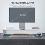 Supporto per Monitor con 2 Vani Contenitore in Legno, 1x27x15 cm, Bianco - immagine 5