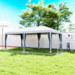 Gazebo da Giardino 6x3 m Pieghevole con Zanzariera e Borsa di Trasporto, Crema - immagine 3