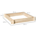 Letto per Orto e Giardino in Legno di Abete, Montaggio Senza Viti, 1x1x16cm - immagine 3