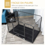 Box per Cani in Metallo con Porta e Vassoio sul Fondo, 125x78x80cm, Grigio - immagine 6