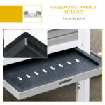 Conigliera in Legno da Esterno con 2 Casette e Area Aperta Recintata con Porte e Rampe, 259x64x92 cm, Grigia - immagine 5
