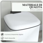Bidone Immondizia da 12L a Pedale con Chiusura Silenziosa, in Metallo e PP, 24,5x32x34,5 cm, Bianco - immagine 6