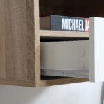 Set 2 Comodini Sospesi con Cassetto e Ripiano 45x35x27,5cm - Bianco e Color Legno - immagine 7