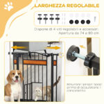 Cancellino per Cani con Fissaggio a Pressione, Estensibile da 74-80cm con Chiusura Automatica, Nero - immagine 6
