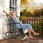 Panchina a Dondolo da Giardino a 3 Posti in Metallo e Tessuto a Rete Traspirante, 147x70x85cm, Grigio - immagine 4