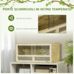 Terrario per Rettili in Legno con Porte in Vetro Scorrevoli e Pannelli in Rete, 60x29,5x29,5cm - immagine 6