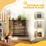 Cancelletto per Cani Estensibile con 4 Viti Regolabili, in Metallo e Plastica, 74-1x78 cm, Nero - immagine 8