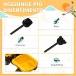 Camion Giocattolo per Bambini 12-36 Mesi con Pala e Rimorchio, in PP e Metallo, 91x29x44 cm, Giallo - immagine 5