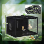 Terrario per Tartarughe di Terra e Rettili con Termometro 18-34℃, 60x40x40,5 cm, Nero - immagine 3
