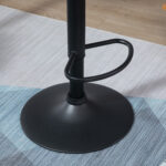 Set 2 Sgabelli da Bar con Altezza Regolabile Base in Metallo Seduta in Velluto, Sgabelli Cucina Alti Girevole con Schienale e Poggiapiedi, 51,5x57,5x93-114,5cm, Grigio - immagine 8