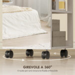 Armadio Portagioie con Specchiera Girevole a 360°, Luce LED Regolabile, Serratura e Ripiani, 37x40x165,5 cm, Nero - immagine 8