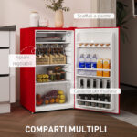 Frigorifero Piccolo 91L MonoPorta Reversibile con Congelatore e Temperatura Regolabile, Rosso - immagine 6
