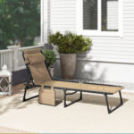 Sdraio da Giardino Pieghevole con Schienale Reclinabile su 5 Posizioni e Cuscino, 185x58x30cm, Beige - immagine 8