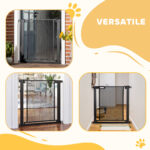 Cancellino per Cani Estensibile a Pressione con Chiusura Automatica, Acciaio e ABS, 75-82x76 cm, Nero - immagine 7