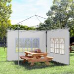 Pareti per Gazebo 3x3 o 3x4 con Finestrelle Incluse, in Plastica e Tessuto Oxford, 295x195 cm, Bianco - immagine 9