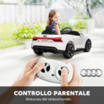 Auto Elettrica per Bambini 3-5 Anni con Telecomando, Sospensioni e Clacson, 103x58x41 cm, Bianca e Nero - immagine 5