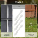 Capanno da Giardino 1,1x2 m con Porta Avvolgibile, Tenda Garage per Bici e Moto, Grigio Scuro - immagine 6